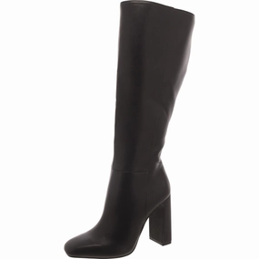 Abbey Womens Faux Leather Block Heel Knee-High Boots Eva Midsole Rugged Built Rainy Day Commuter