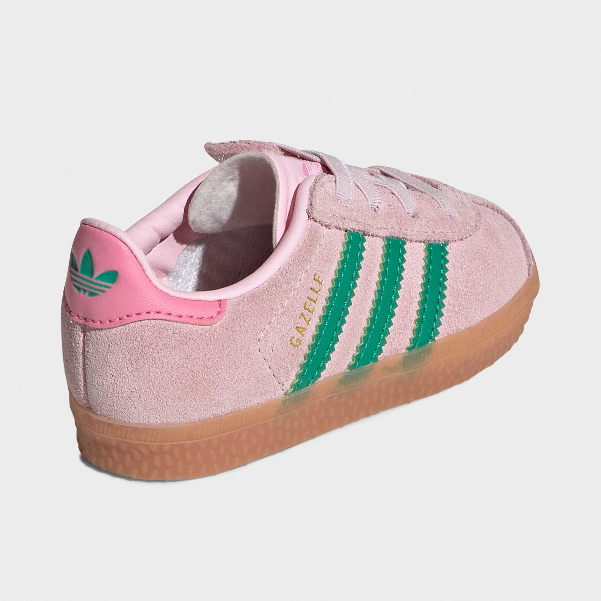 Grounded Steps streamlined look adidas Infants' Gazelle Pink / Green