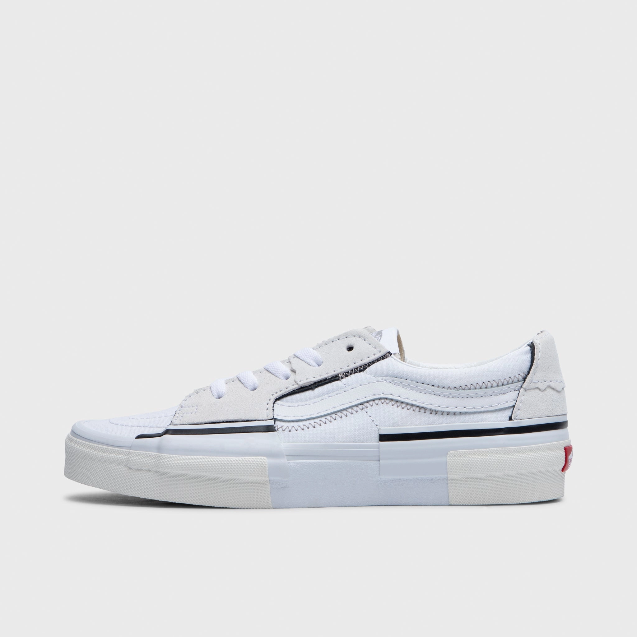 Stacked Heel Vans Sk8-Low Reconstruct White / Tan - Black
