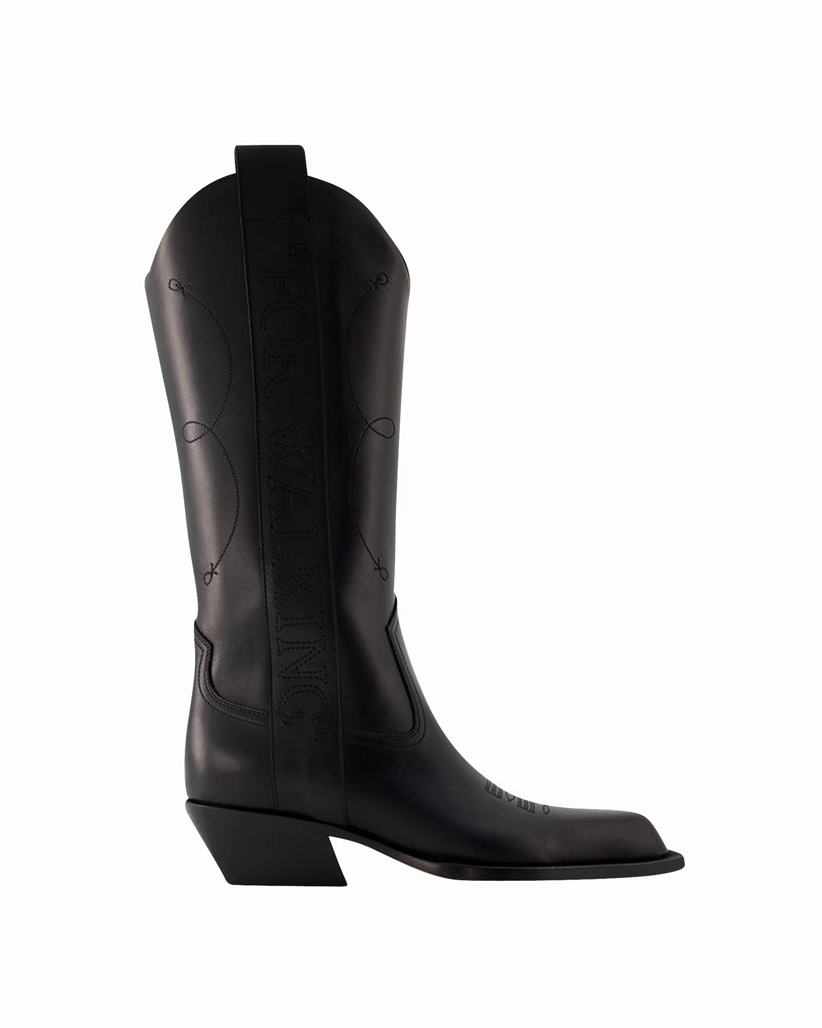 Western Ride For Walking Boots - Off White - Leather - Black