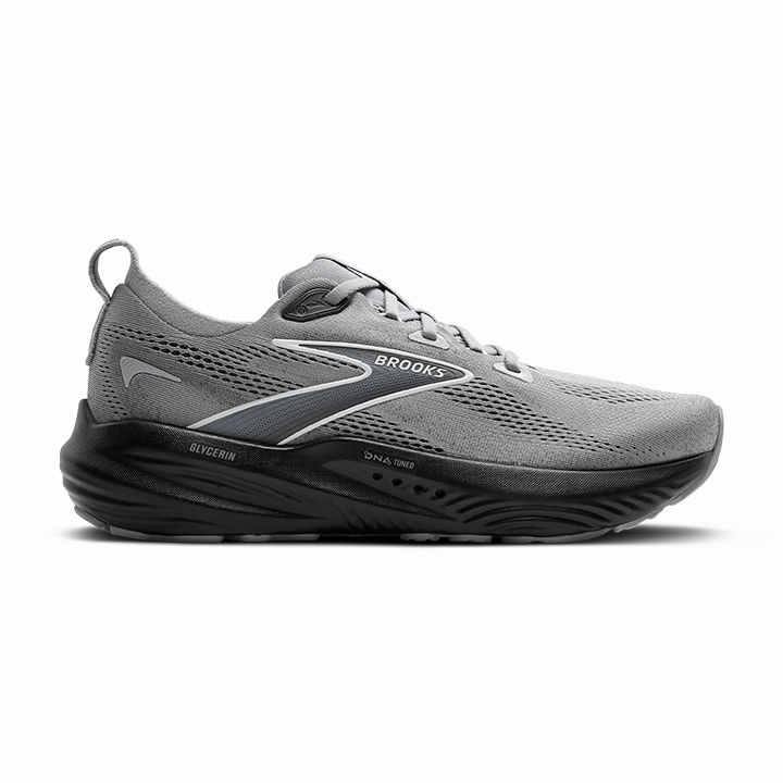 Molded Midsole Soft surface cushioning Brooks Glycerin 22 Primer Gray - Ebony - Bluewash