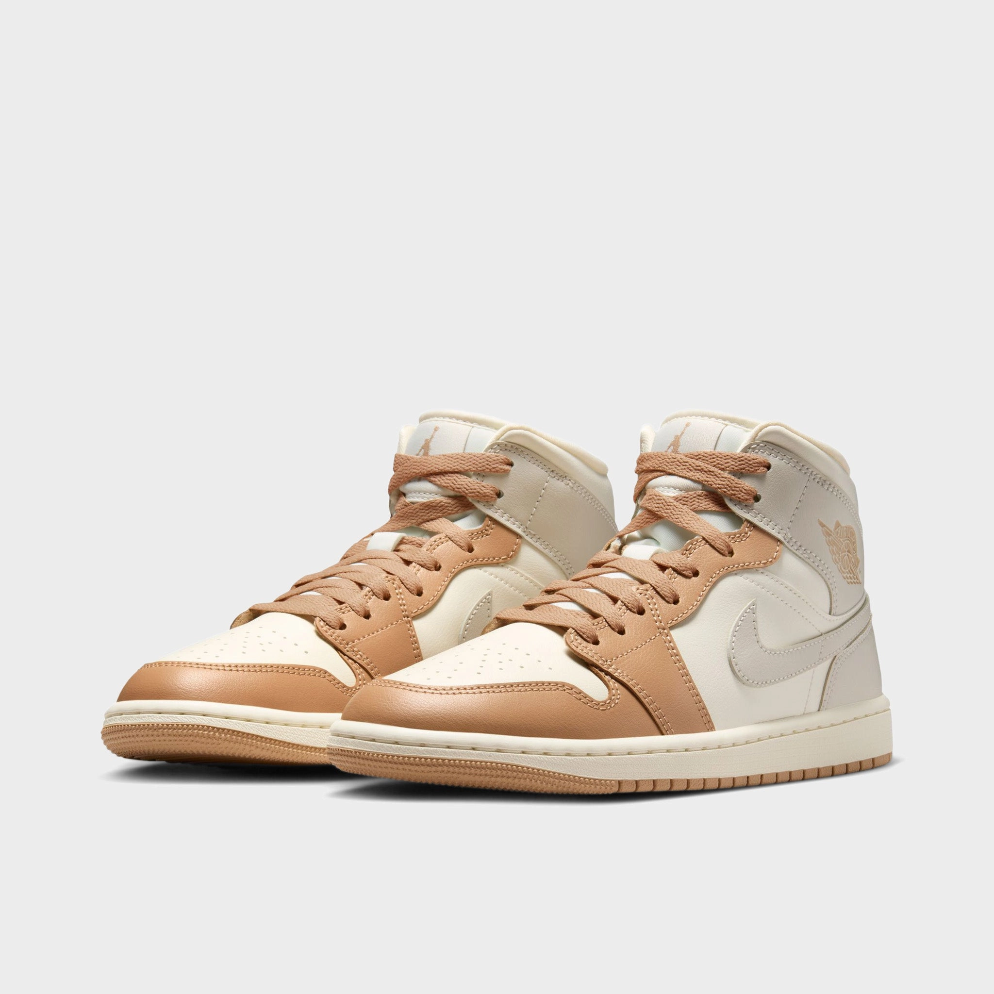 Jordan Women's 1 Mid Ale Ivory / Light Orewood Brown - Hemp Shock Dispersing Design
