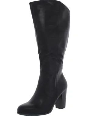 Addyy Womens Faux Leather Extra Wide Calf Knee-High Boots Water-resistant Sleek Construction