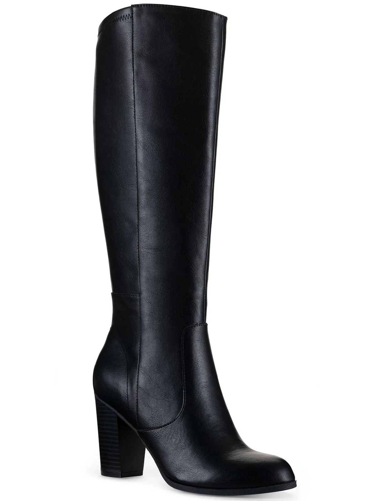 Addyy Womens Microsuede Pull On Knee-High Boots Slip Block