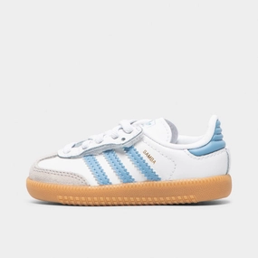 adidas Infants' Samba OG White / Ash Blue - Gum Lace Up Design Zip Up Closure
