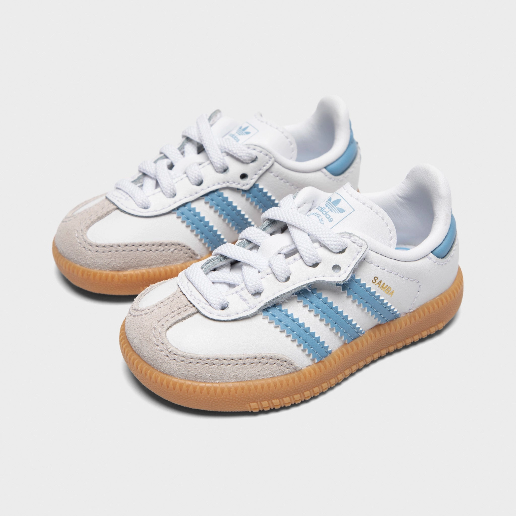 adidas Infants' Samba OG White / Ash Blue - Gum Drive Ease Street Comfort