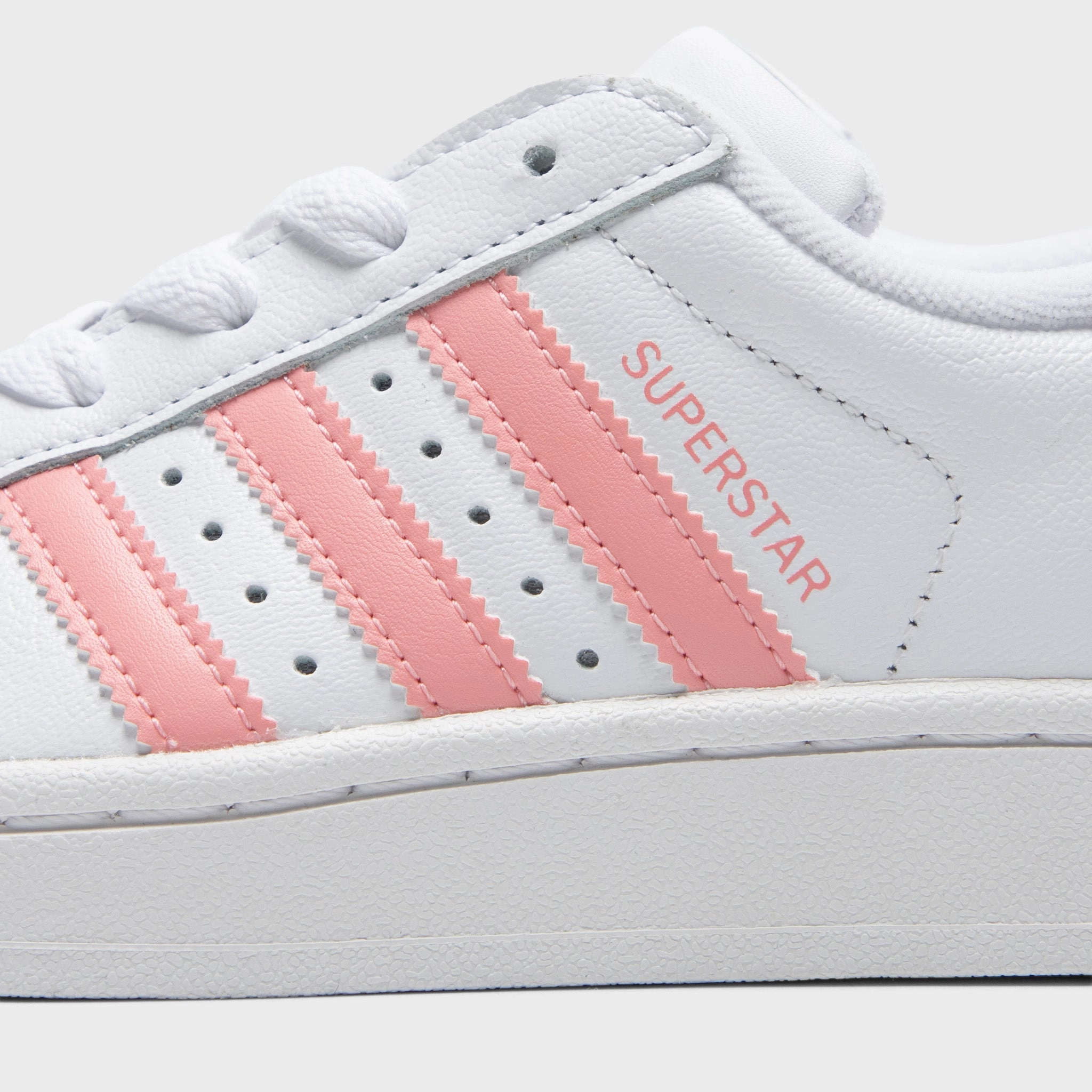 Layered Impact Zones adidas Junior's Superstar 2 White / Semi Pink Spark