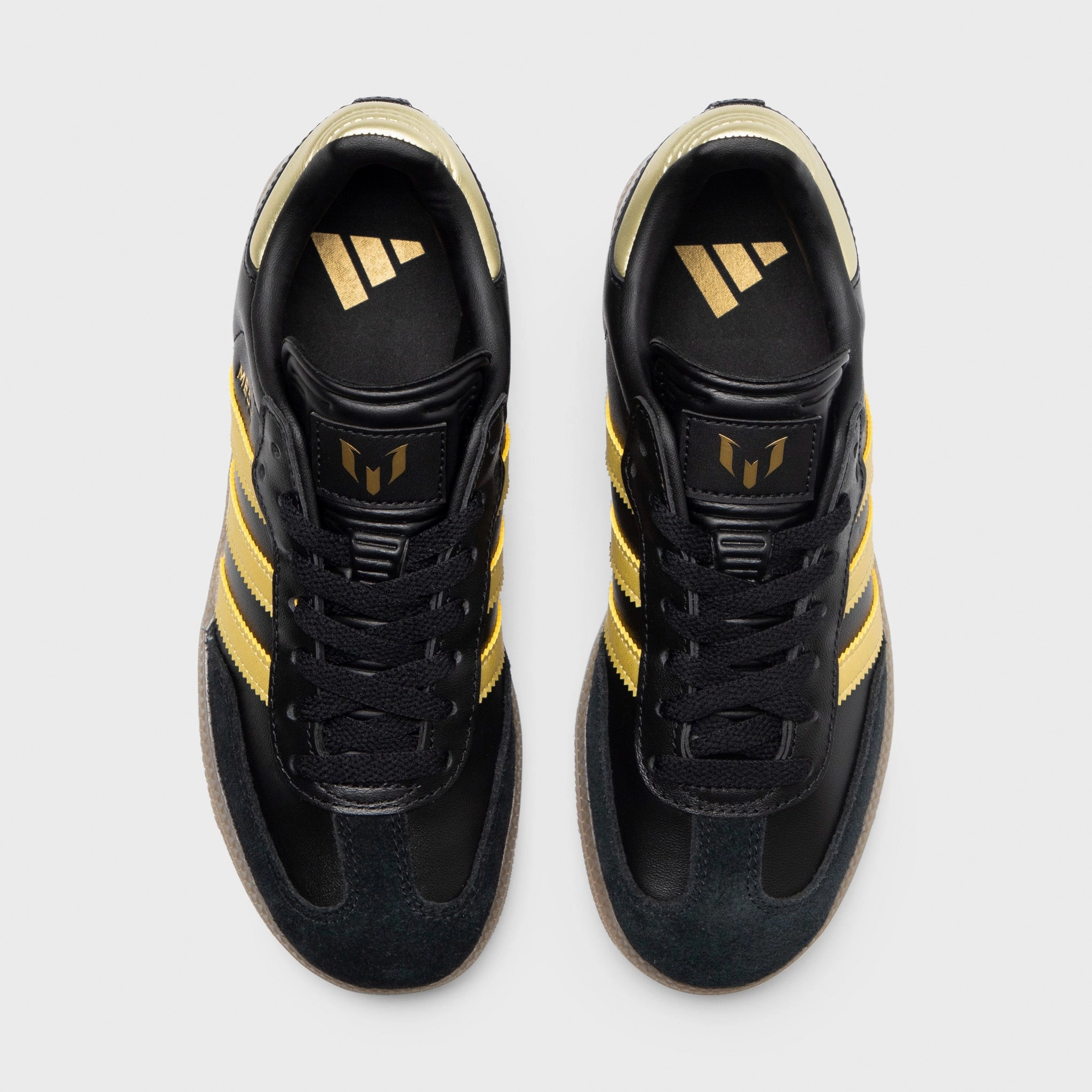 adidas Juniors' Samba Messi Core Black / Gold Metallic - Gum Petal Hike On The Run