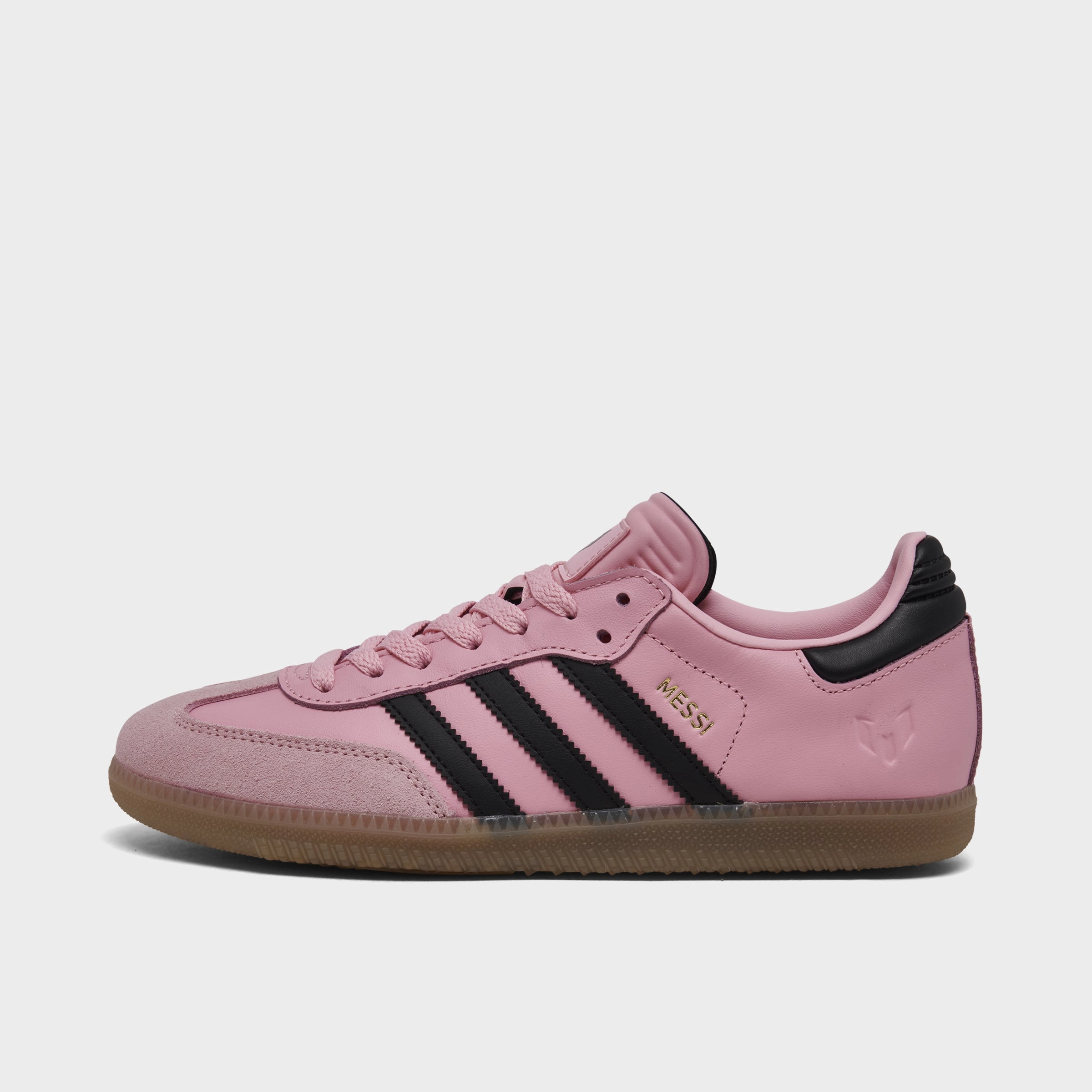 Chase Step adidas Juniors' Samba Messi Light Pink / Core Black - Gum