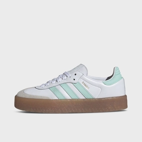 adidas Juniors' Sambae White / Clear Mint - Gold Metallic Long Hours