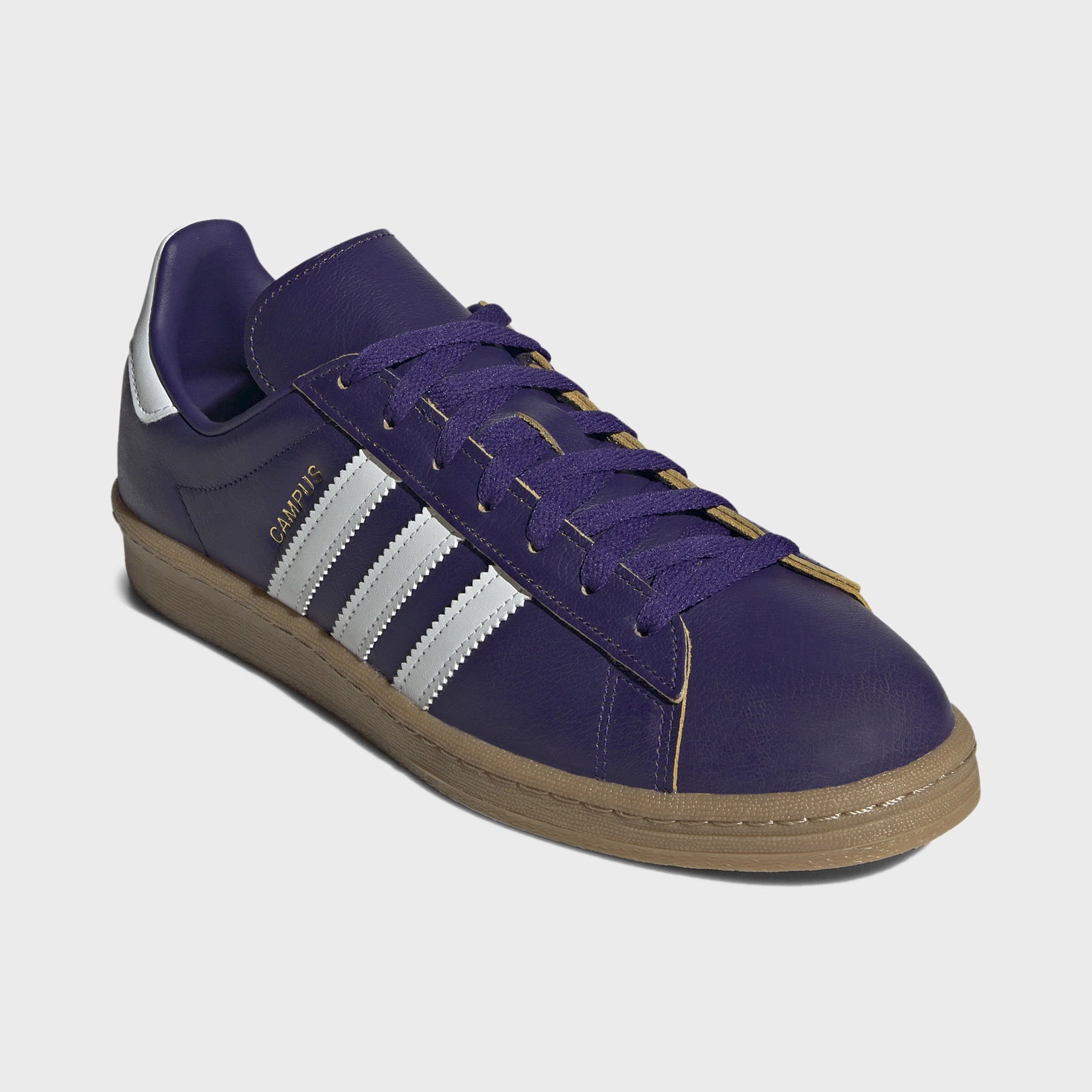 adidas Originals Campus 80s Collegiate Purple / White - Gum Smooth Upper Retro Tone