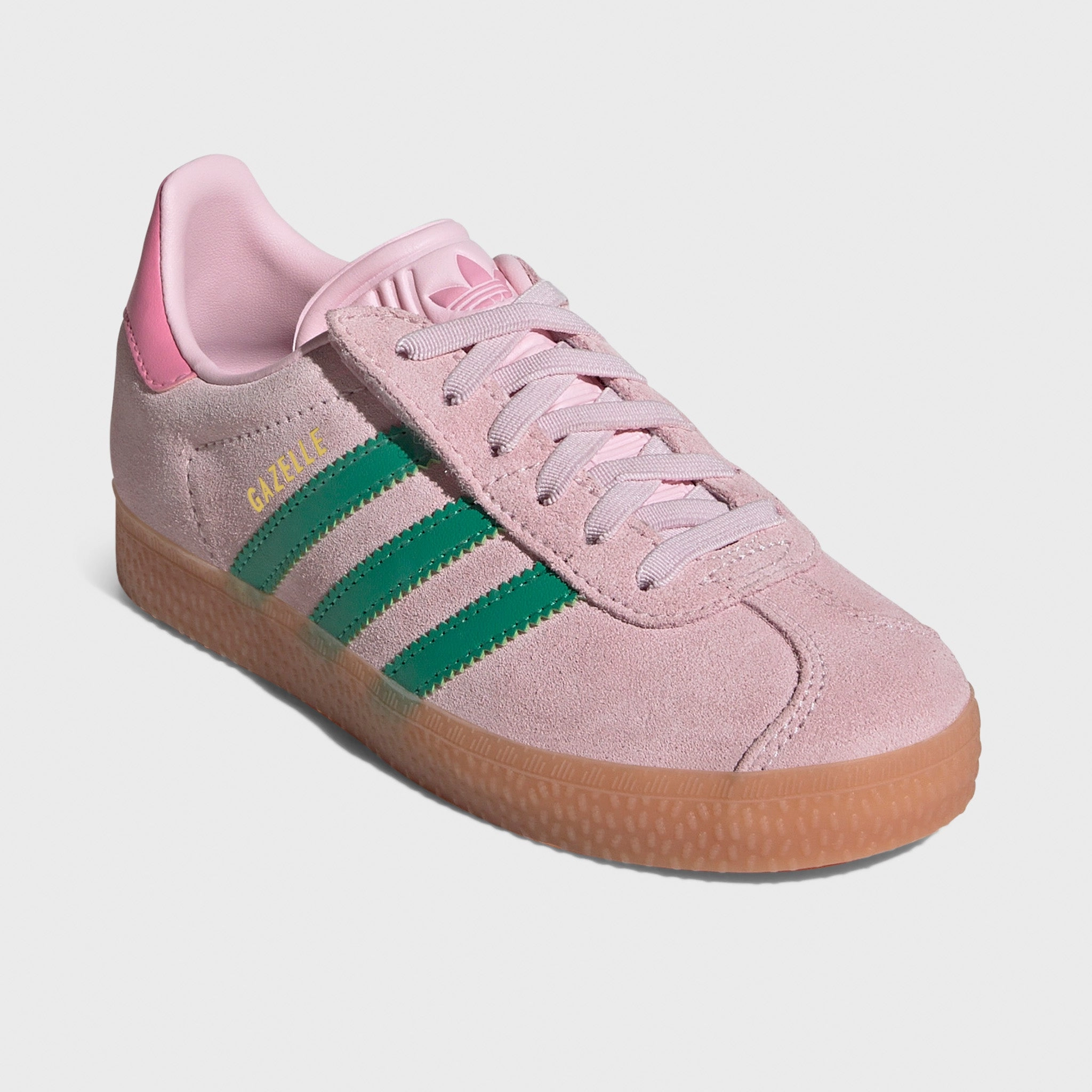No Pressure Fit Pass Hike adidas Originals Children's Gazelle Pink / Green - Gum