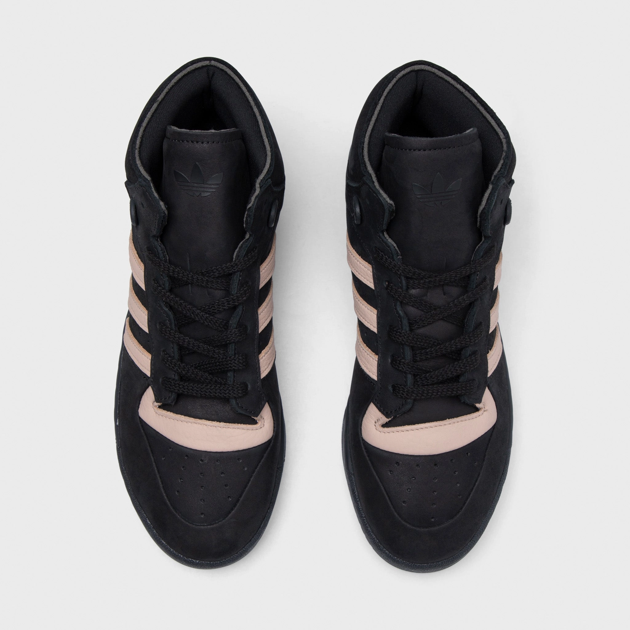 Spacious Toe Box Flexible Construction adidas Originals Rivalry Mid 001 Core Black / Ash Pearl - Core Black