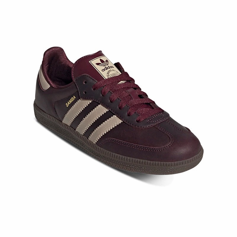 Adidas Originals Samba OG (Maroon/Crystald Sand/Gold) Women's Shoes IF7004 Light Framework MultiDirectionalFlex