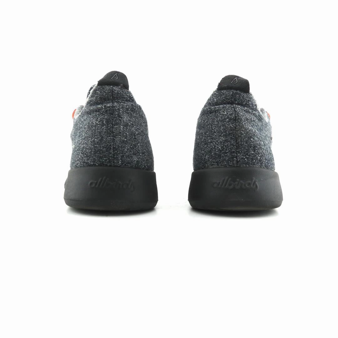 Allbirds Wool Runners - Dark Gray (Black Sole) running in a small town shoes