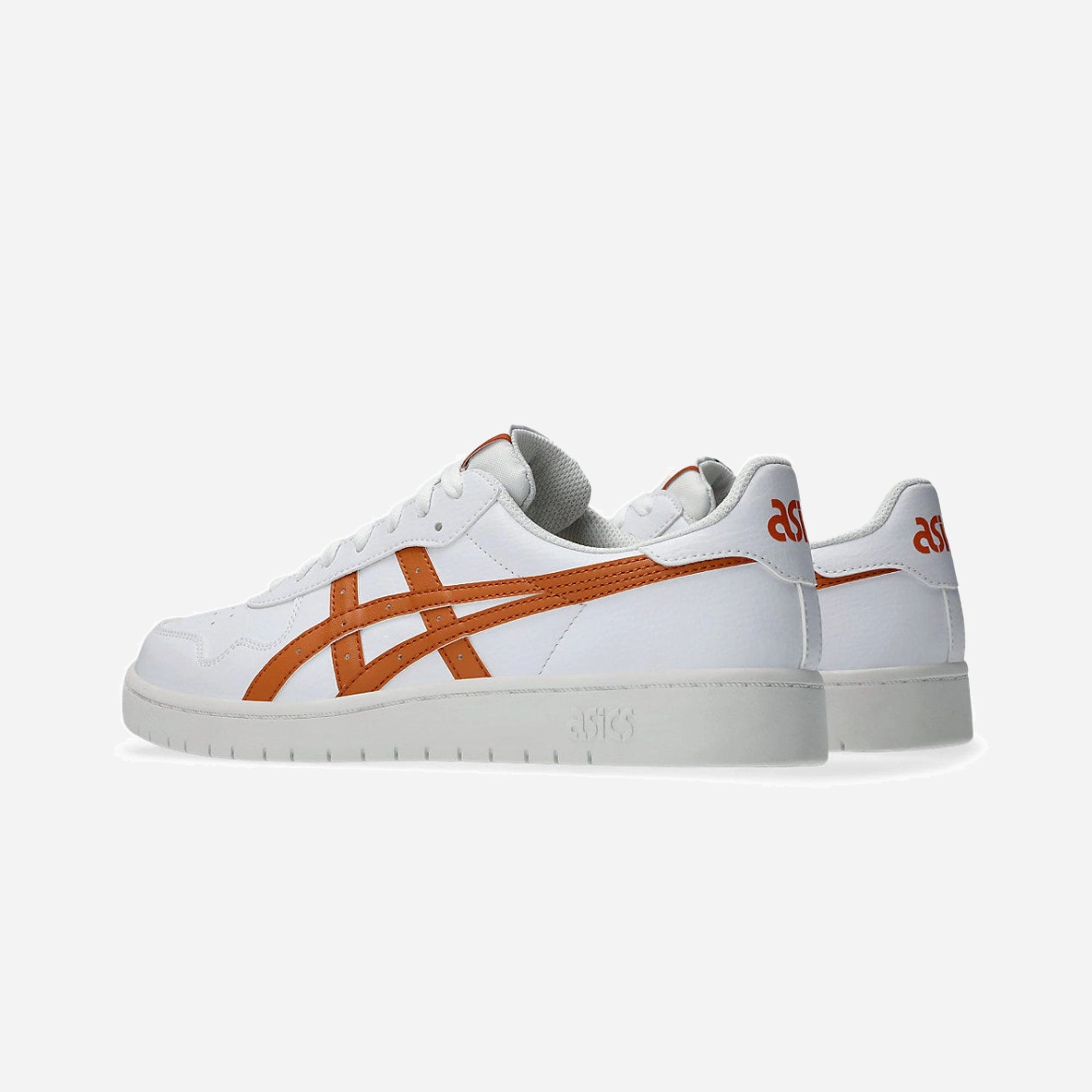 Asics | JAPAN S { WHITE/RUST ORANGE perforated upper shoes running on asphalt shoes