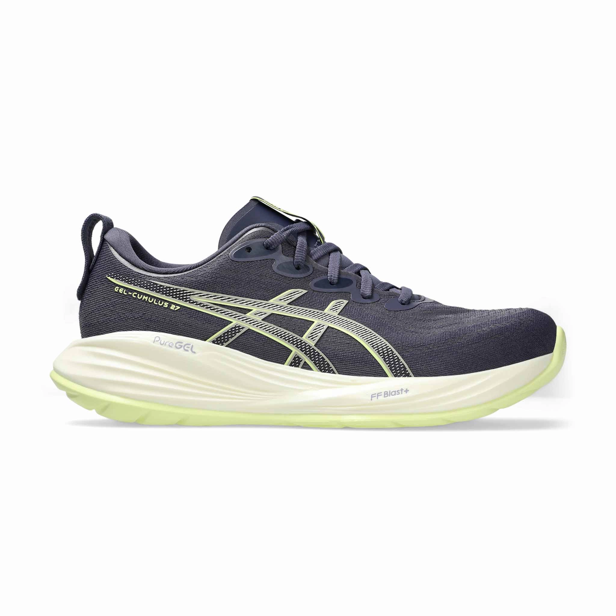 ASICS | Men's Gel-Cumulus 27 Running Shoes - Indigo Fog/Lucid Yellow Ergonomic shoe design shock - absorbing shoe attributes