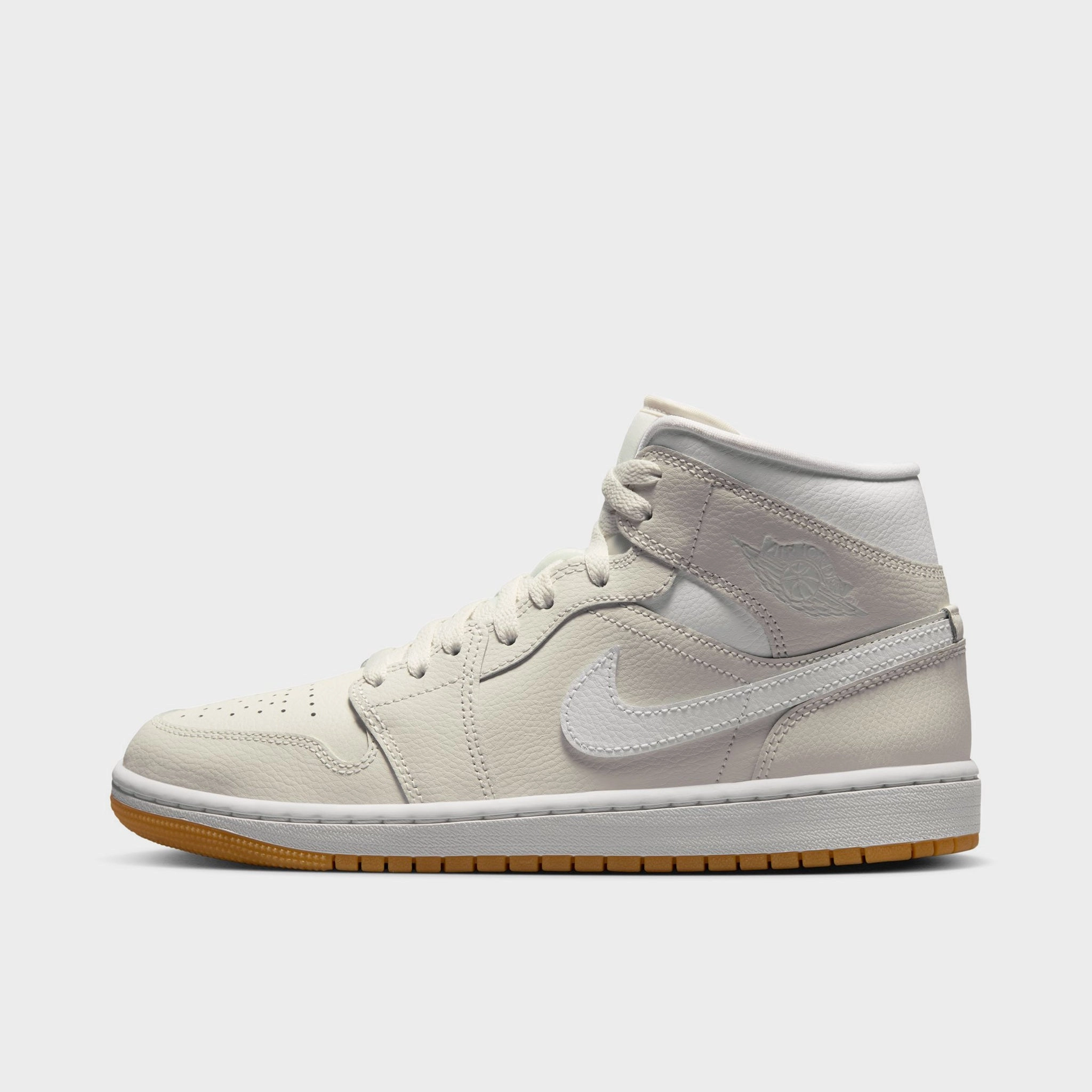 Jordan Women's 1 Mid Phantom / White - Gum Sneaker Style Enhanced Heel Cup