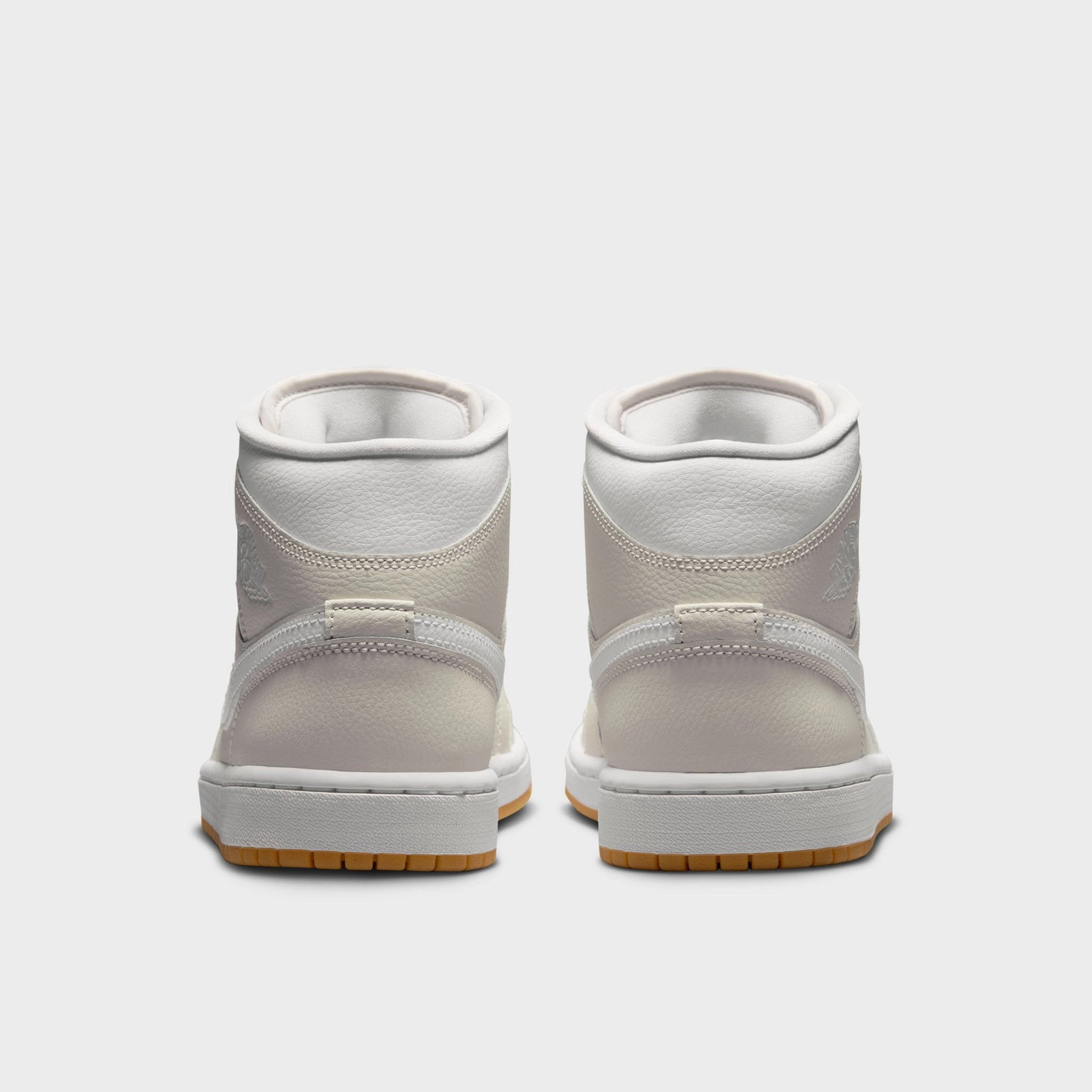 Jordan Women's 1 Mid Phantom / White - Gum Durable Stitching Adjustable lace