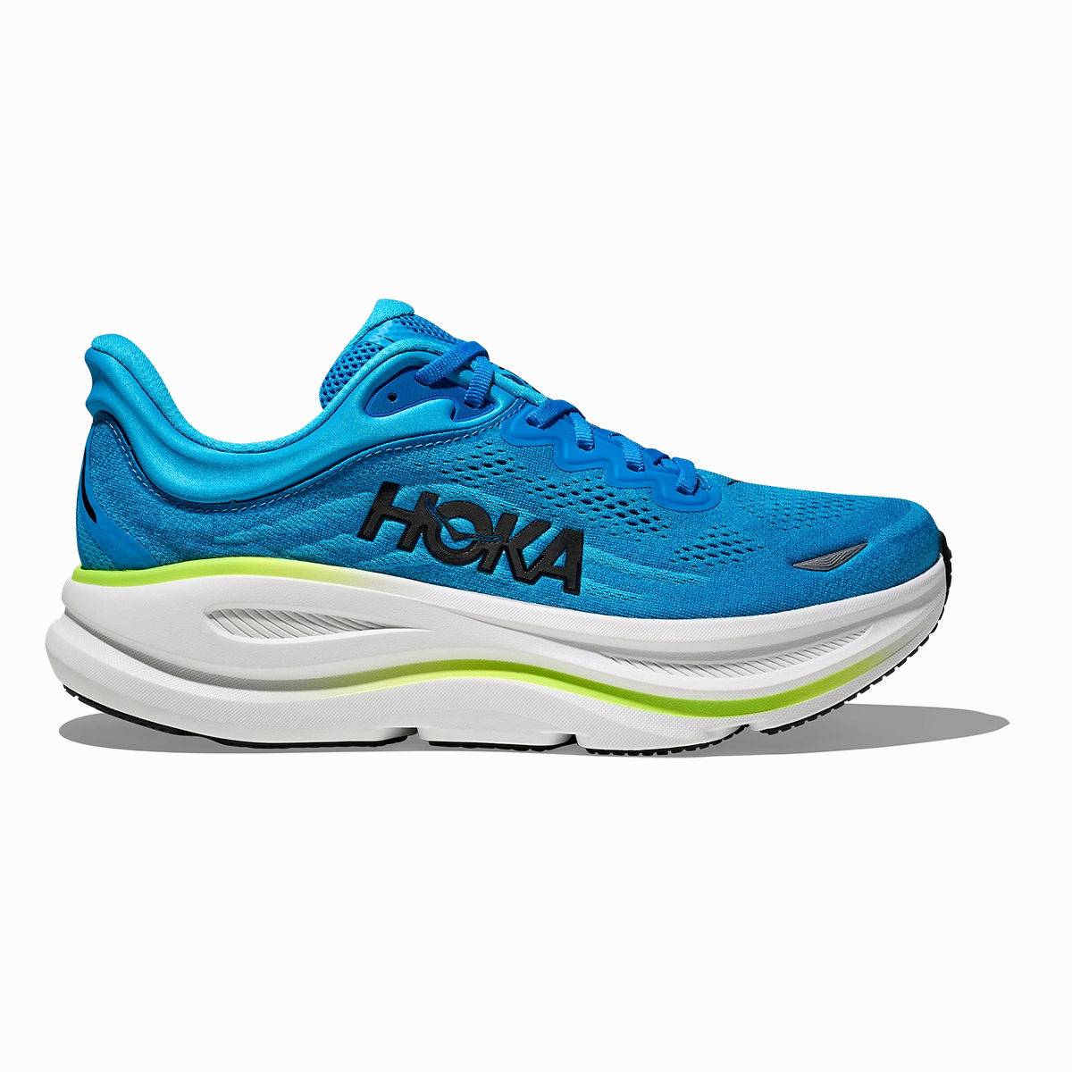Hoka Bondi 9 Skyward Blue - Hoka Blue running in a metal bridge area shoes