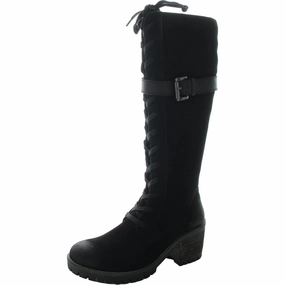 Naomi Womens Zipper Leather Knee-High Boots Crisp Edge Modern Edge