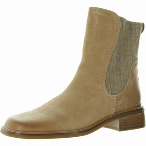 Autumn Womens Mixed Media Leather Mid-Calf Boots Windproof Design