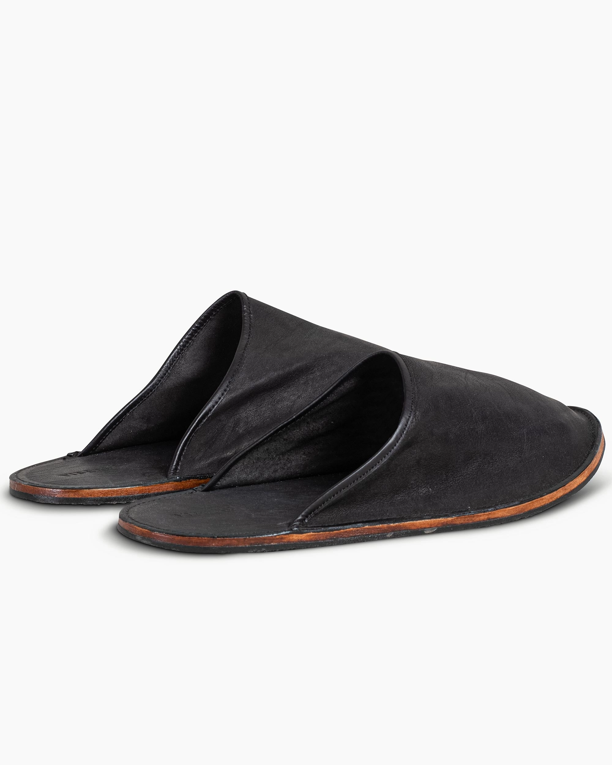 Viberg Slide Nero Washed Kangaroo Lightweight Form Casual Wear