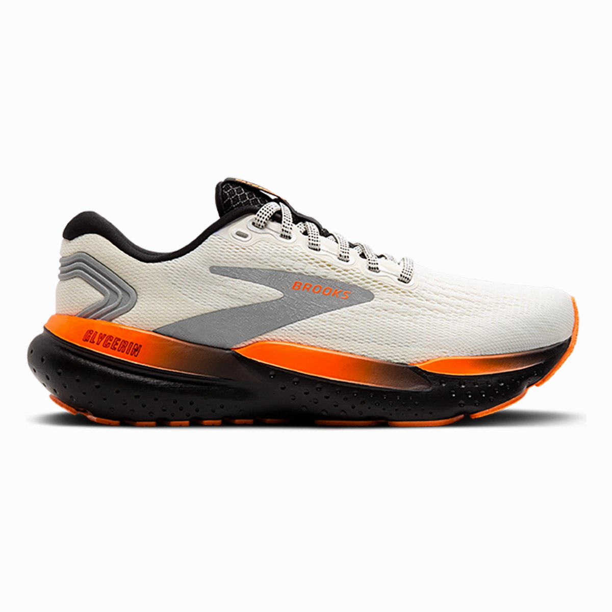Hard surface running gravel - path running shoes Brooks Glycerin 21 - Ecru - Orange - Black