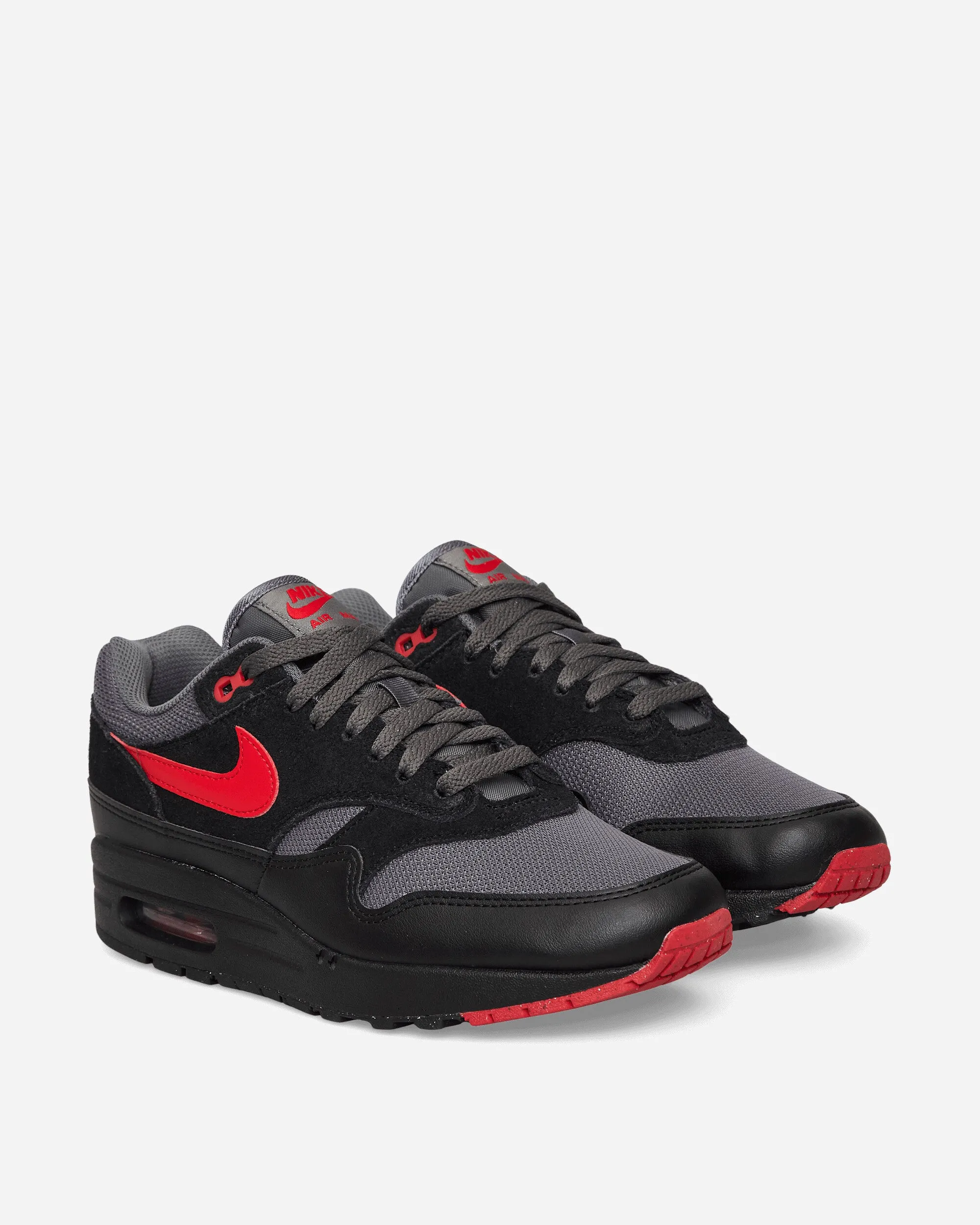 Air Max 1 Essential Sneakers Black / Iron Grey / University Red Fashion-forward materials
