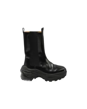 Maison Margiela Retro Fit Combat Boots in Black Leather EasyToClean