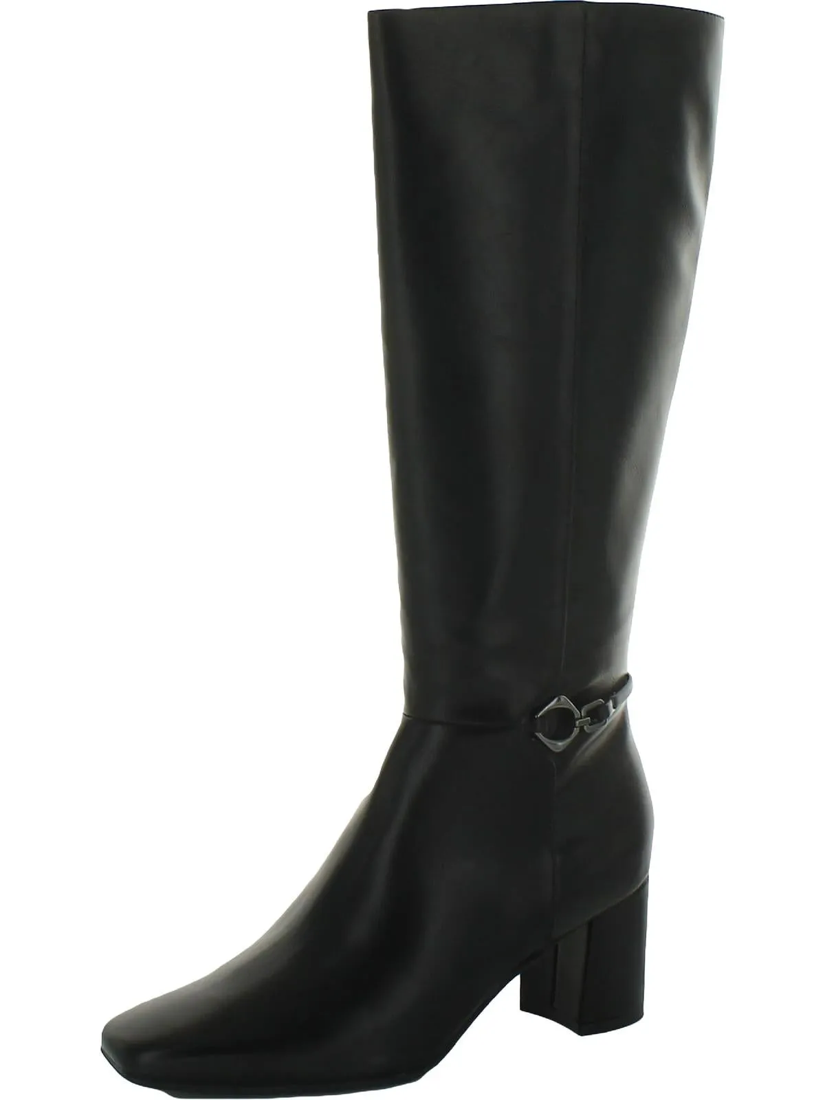 Waylon Womens Faux Leather Square Toe Knee-High Boots Padded