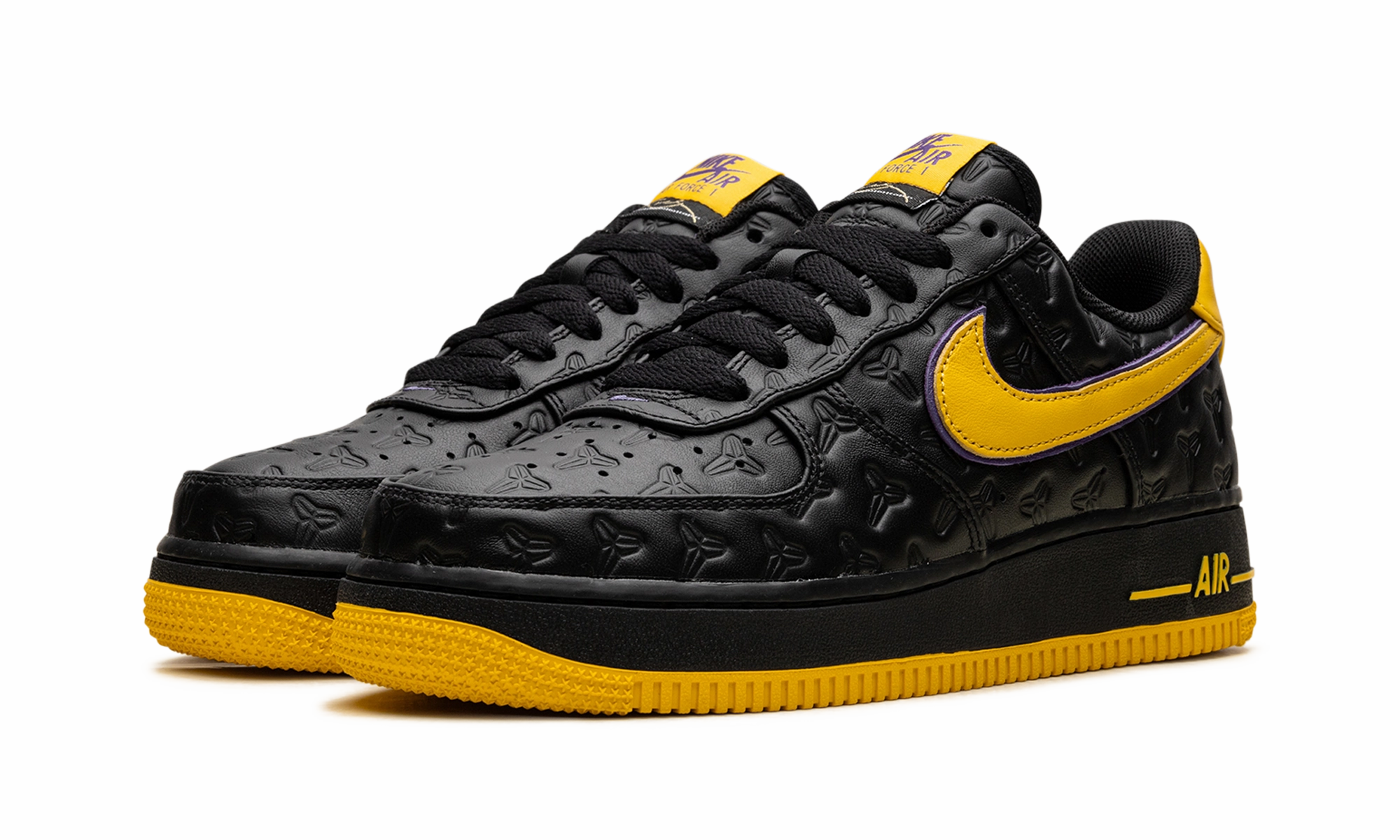 Abrasion Resistant Materials Pure Dedication Air Force 1 Low "Kobe Bryant Lakers Away (Numbered)"