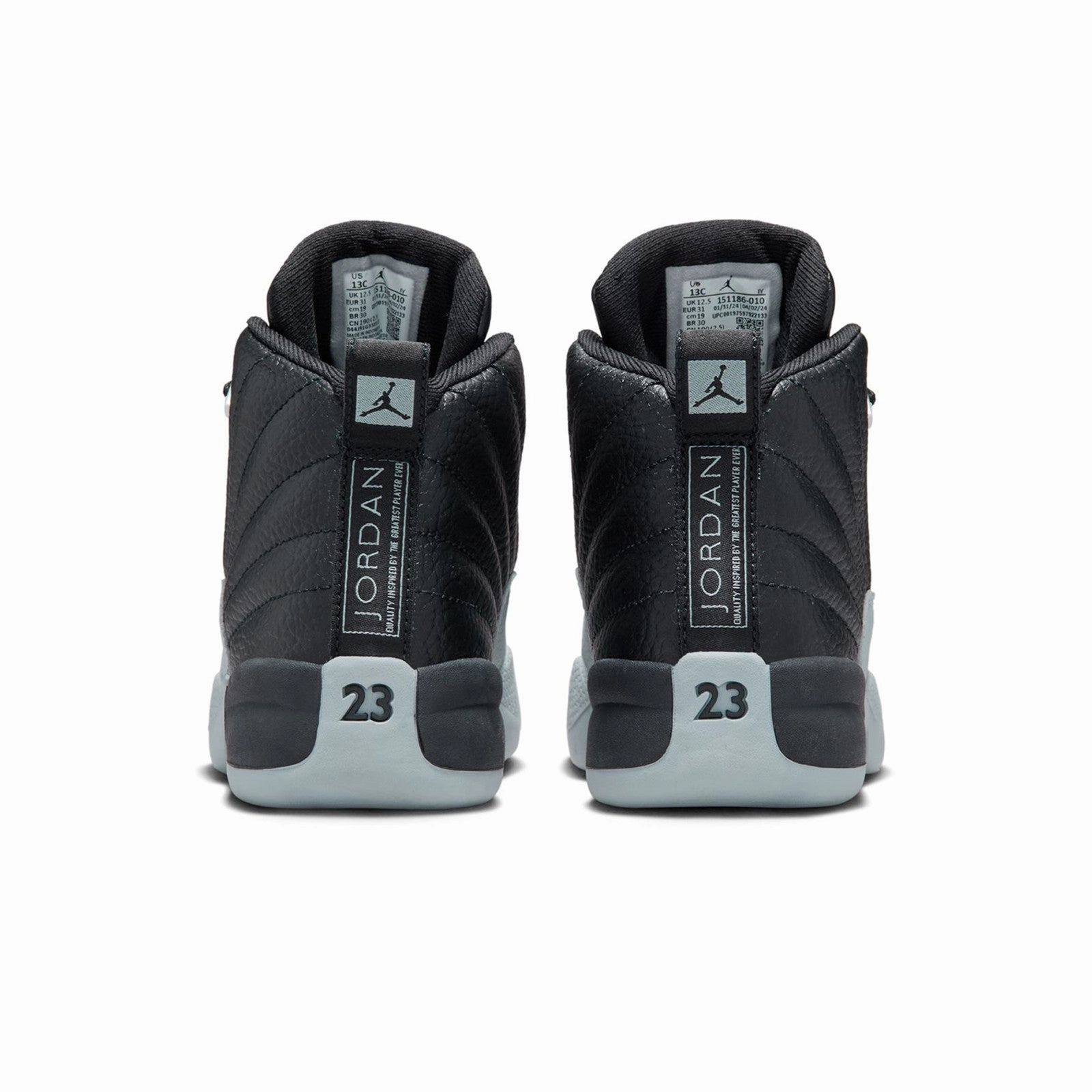 Air Jordan 12 Retro "Black and Wolf Grey" 151186-010 Versatile Everyday Design