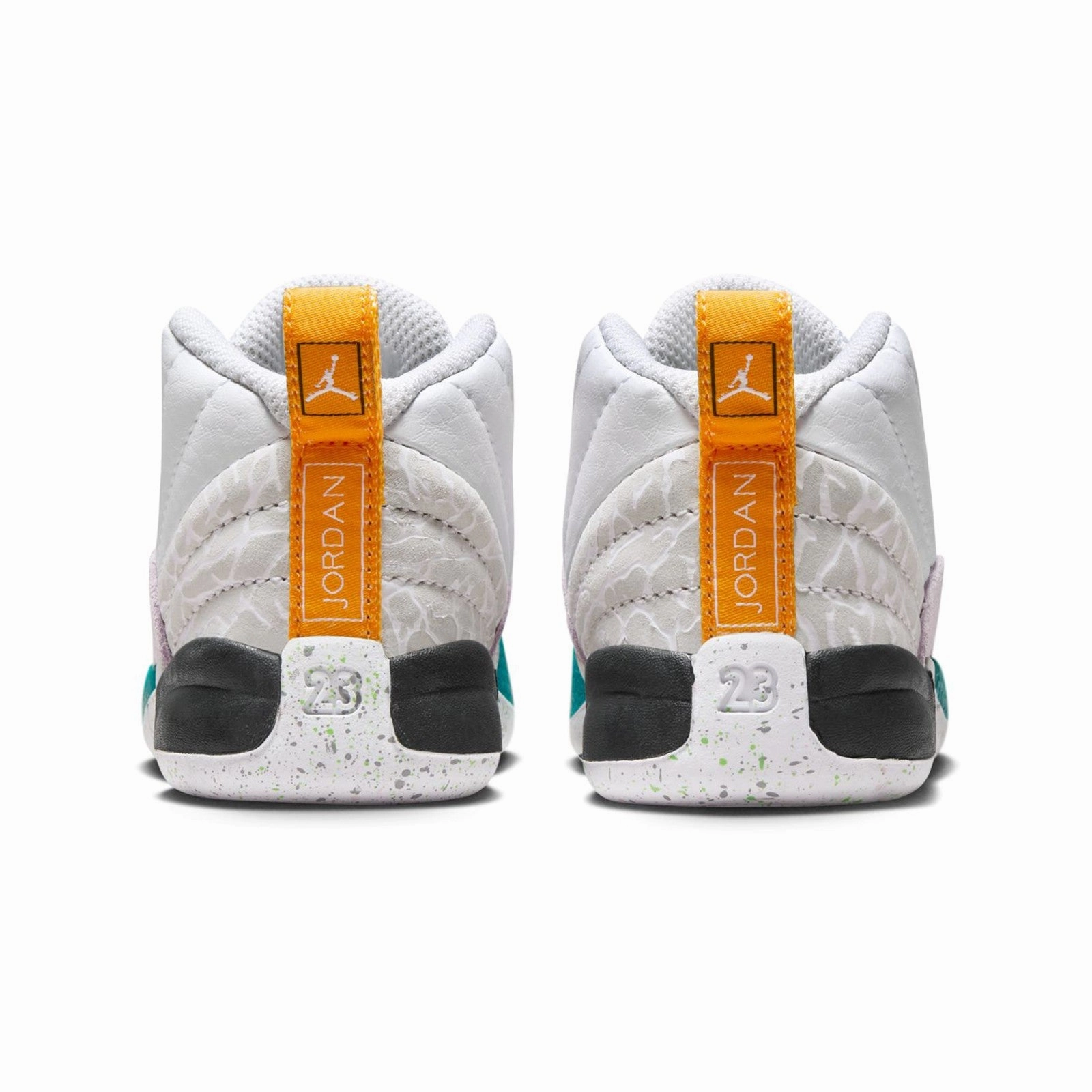 Breathable Airflow Tensile Lacing Air Jordan 12 Retro "White Vapor Green" Toddler Shoes