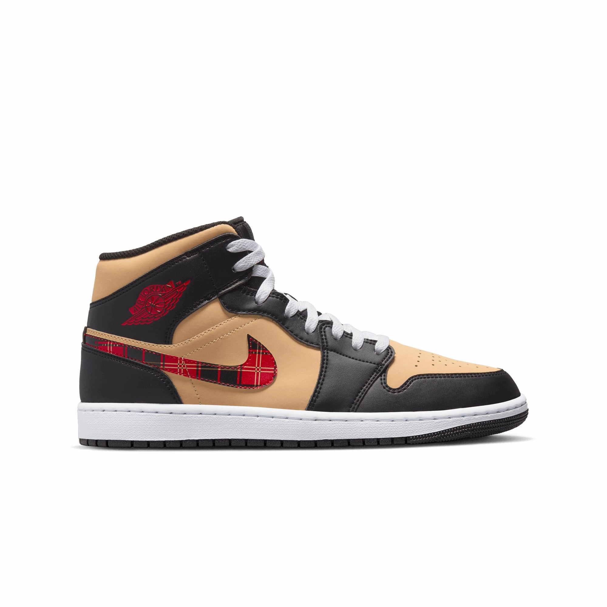 Ankle Ease Breathable mesh construction Air Jordan 1 Mid SE 'Tartan Swoosh' DZ5329-001
