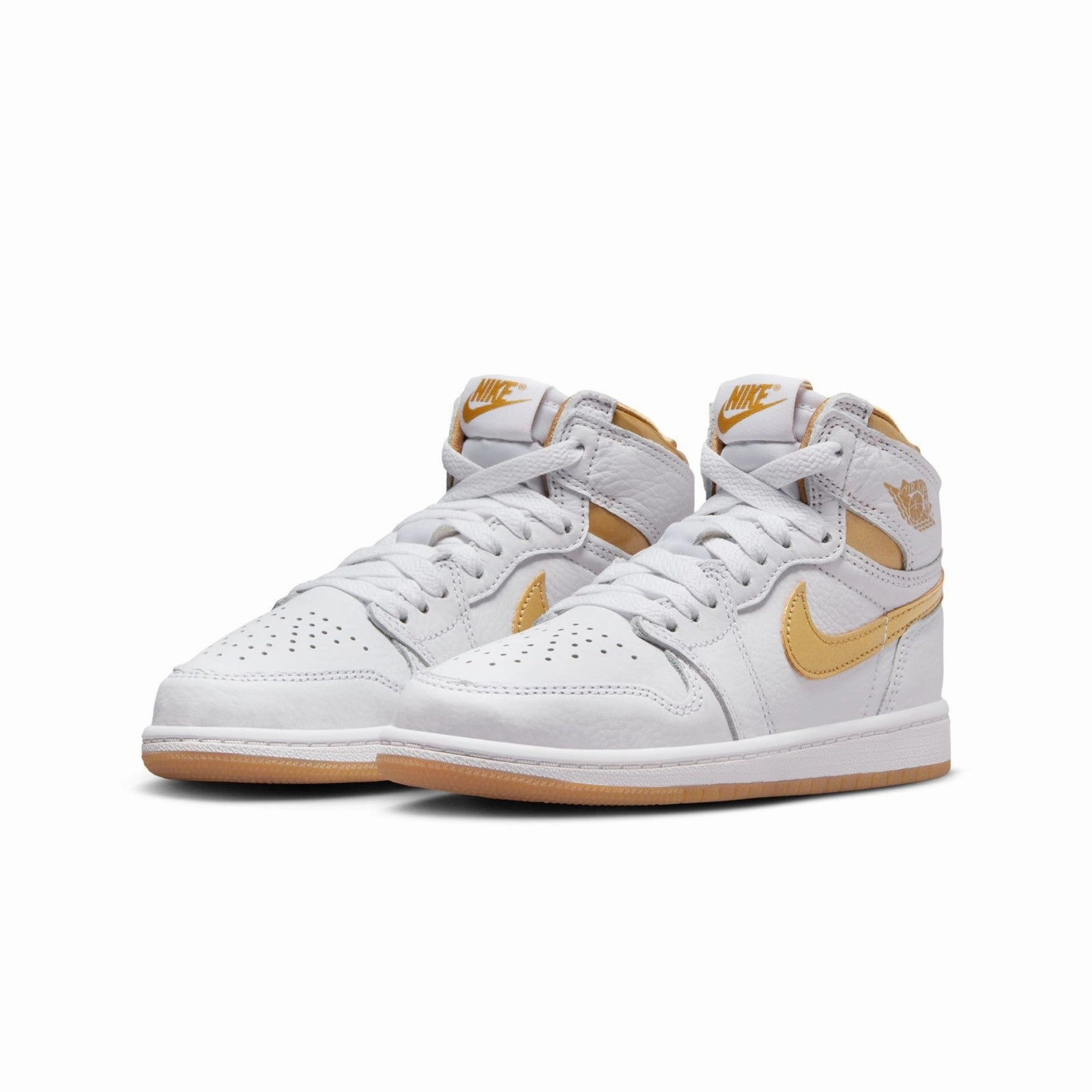 Grip Enhanced Outsole Gym Commute Air Jordan 1 Retro High OG "Metallic Gold" Pre-School Shoes FD2597-107