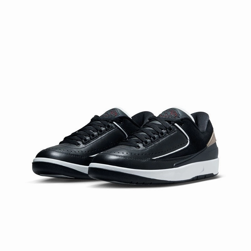 Air Jordan 2 Retro Low "Black/Varsity Red" DX4401-001 Durable Rubber Compound Kick Style