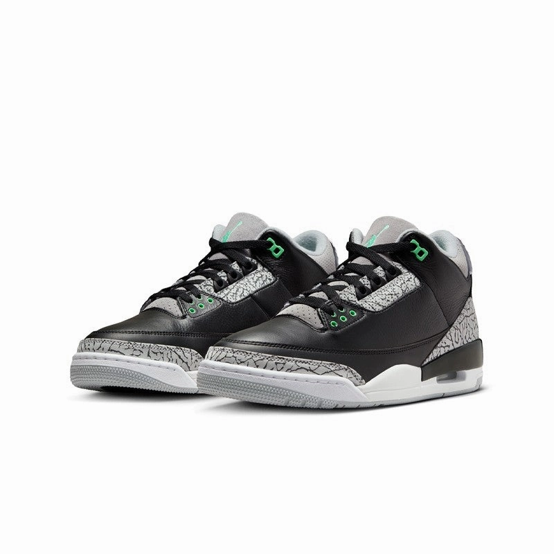Air Jordan 3 Retro "Green Glow" Mens Abrasion Resistant Guardrails Smooth Support