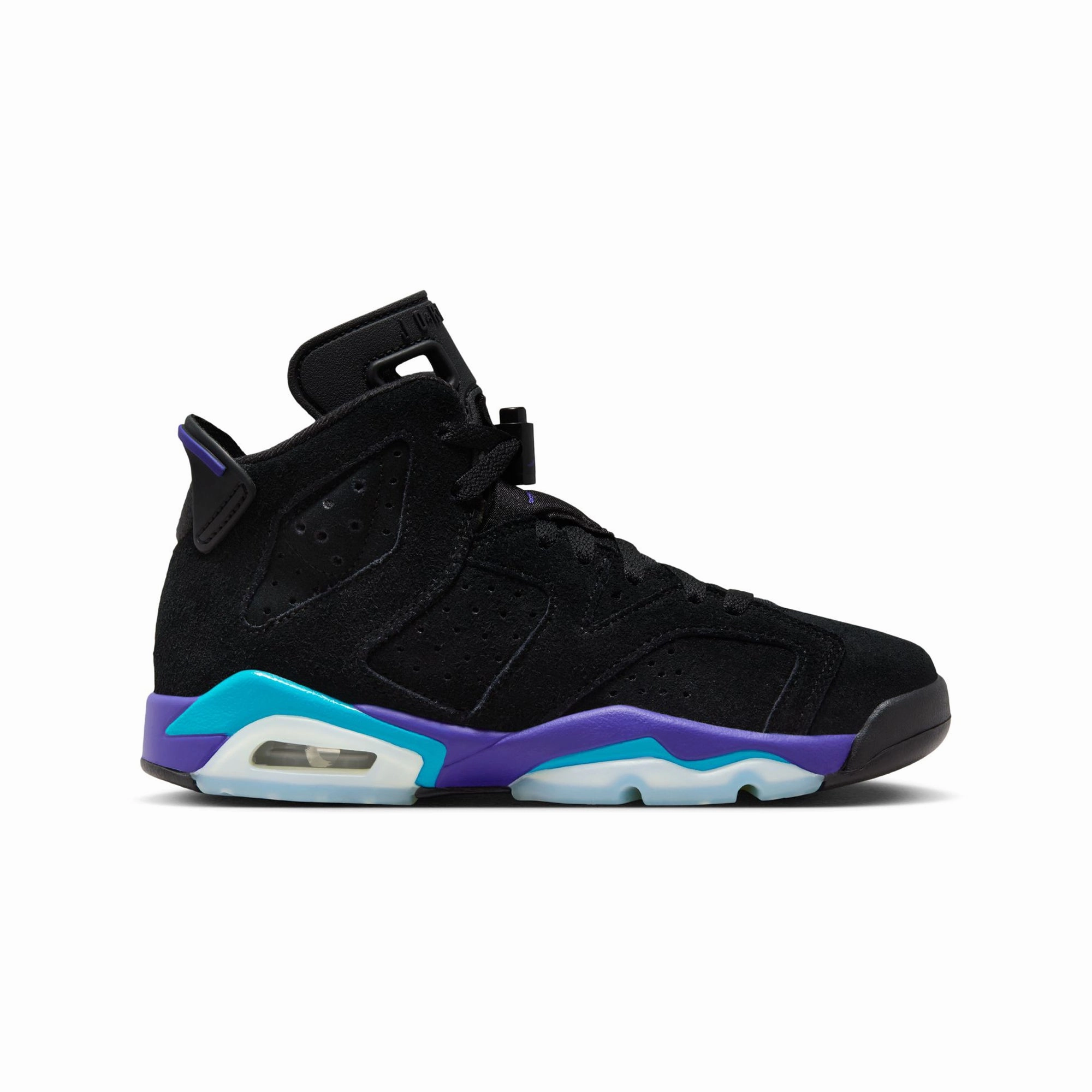 Air Jordan 6 Retro "Aqua" Grade School 384665-004 Airflow Enhanced Tongue Strong Traction