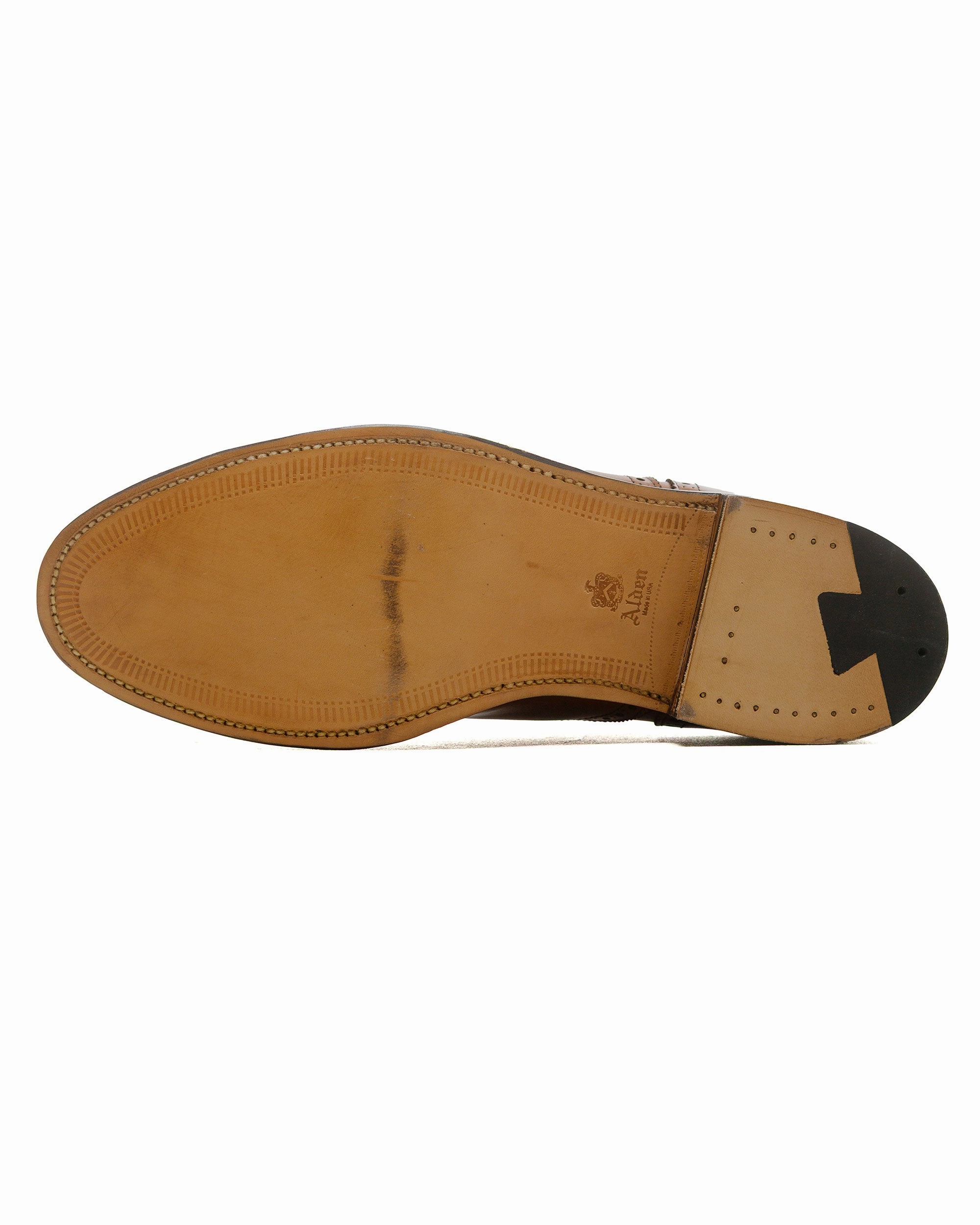 Alden Medallion Perf Tip Bal Oxford Burnished Tan Calfskin 911 Shiny Tone