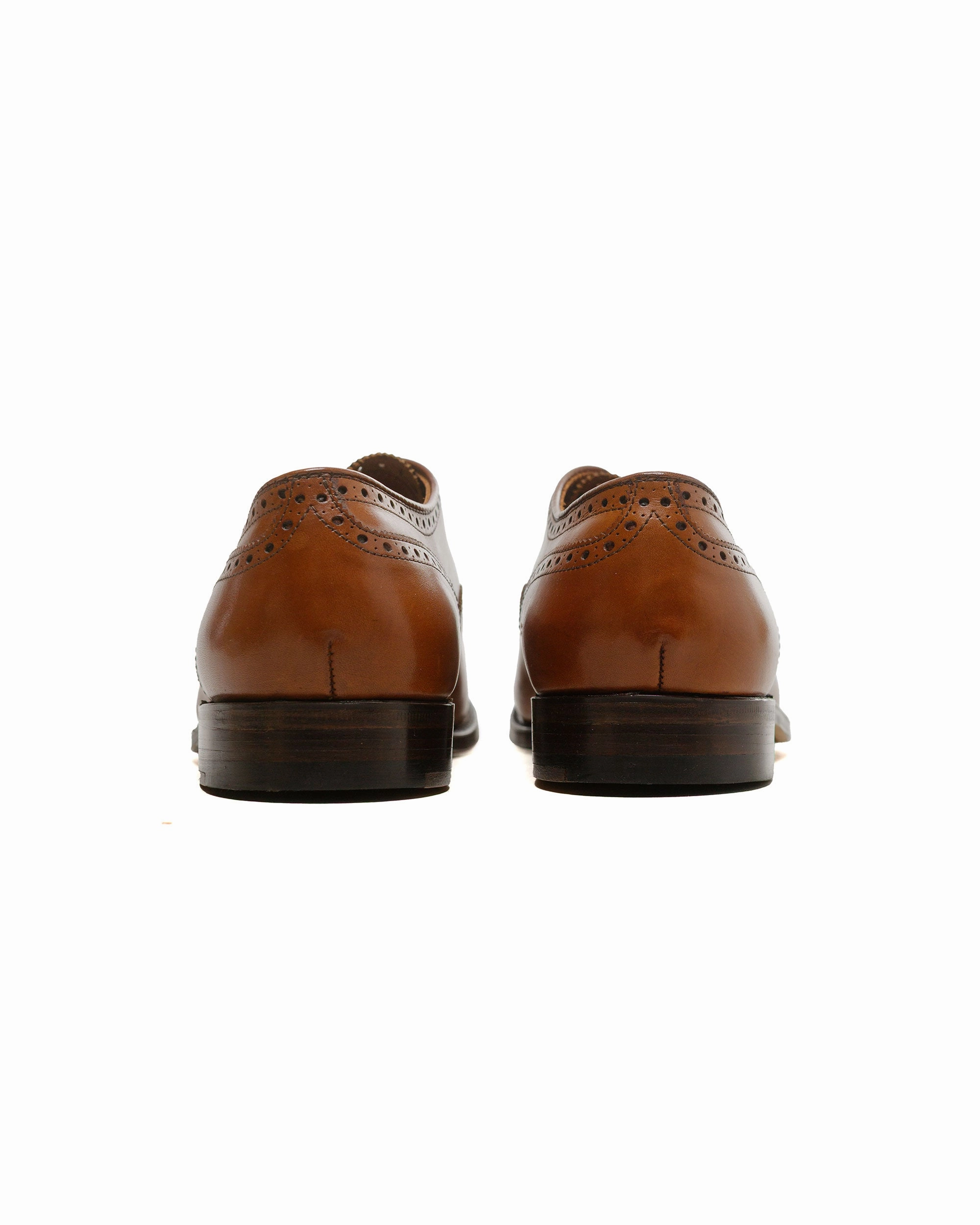 Power Grip Alden Medallion Perf Tip Bal Oxford Burnished Tan Calfskin 911