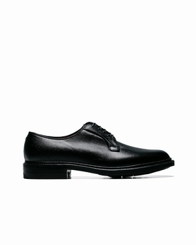 Park Step Alden Plain Toe Blucher Black Alpine Grain with Commando Sole 95270C