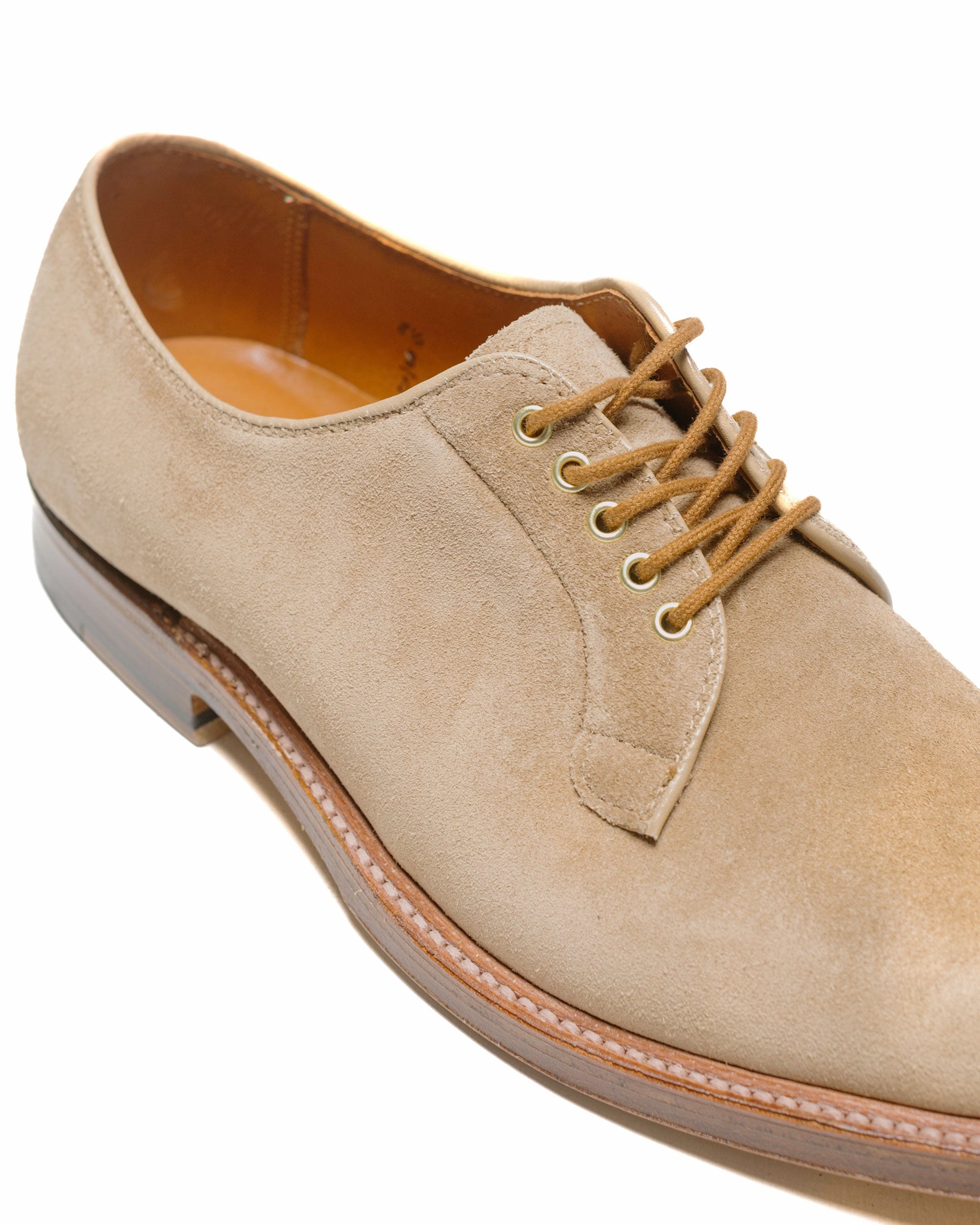 Pond Walk Alden Plain Toe Blucher Tan Suede G2401