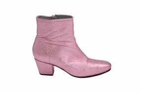 Alexachung Metallic Beatnik Ankle Boots in Pink Leather Comfort Flex