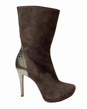 Slip   On Style Alexandre Birman Sock Boots in Brown Suede