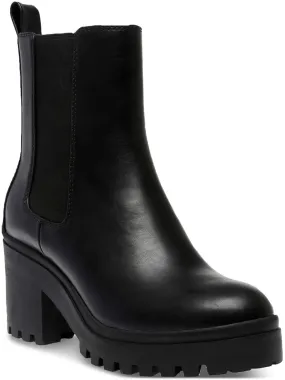 Brooklan Womens Faux Leather Lug Sole Chelsea Boots Easy Walk