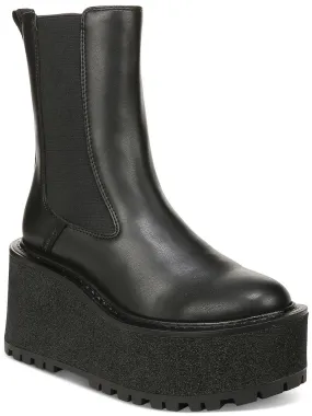 Susan Womens Faux Leather Chunky Chelsea Boots Comfortable Movement Neutral Build