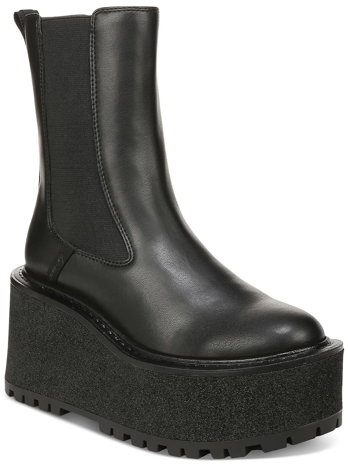 Susan Womens Faux Leather Chunky Chelsea Boots Insulated Outdoor Explorer Seamless Comfort Weather Resistant User