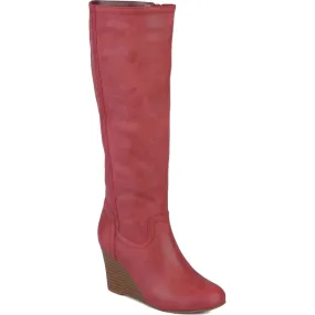 Langly Womens Heels Faux Leather Knee-High Boots Cowboy Fan