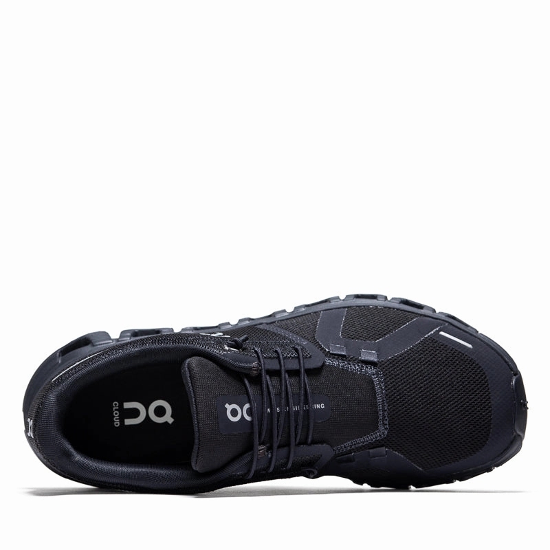 non - slip surface full - length midsole running shoes Women's On Cloud 6 - Black/Black